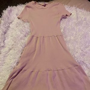 pink flowy dress